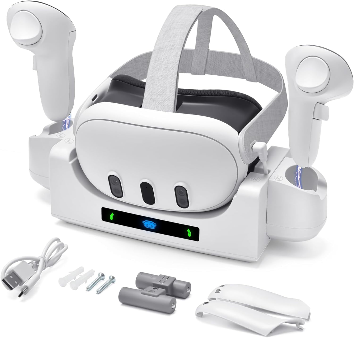 GAEKOL Oculus Quest 3 Charging Dock: Compact VR Station with LED, 2 ...