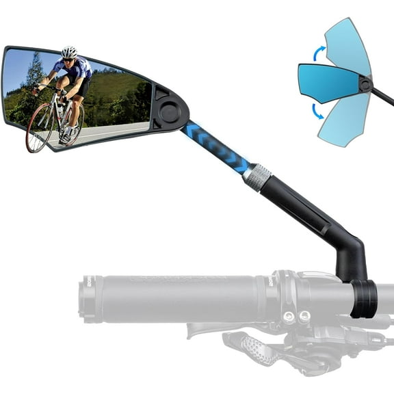 GAEKOL Handlebar Bike Mirror Adjustable Safe Rear View Mirror Anti-glare Lens Scratch Resistant Glass Lens 360 Degree Flat Rotation Bike Accessories Suitable For 21-24mm Handlebar