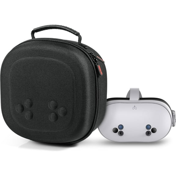 GAEKOL Hard Carrying Case for Meta Quest 3S, VR Gaming Headset and Touch Controllers Accessories Travel Case, Small Hard Shell Storage Case for Oculus Quest 3S/Quest 3/Vision Pro, Gray