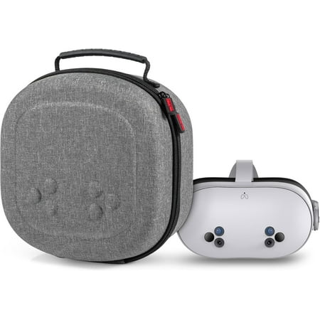 GAEKOL Hard Carrying Case for Meta Quest 3S, VR Gaming Headset and Touch Controllers Accessories Travel Case, Small Hard Shell Storage Case for Oculus Quest 3S/Quest 3/Vision Pro, Gray