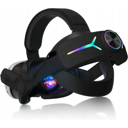 GAEKOL Head Strap Compatible with Quest 3 with Extended 8000mah Battery Pack Enhanced Comfort and Extended Gaming Time with RGB Light