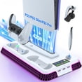 thumbnail image 1 of GAEKOL PS5/PS5 Pro/PS5 Slim Stand and Cooling Station, Controller Charging Station for PlayStation 5 Console, PS5 Stand Controller Charger for Disc & Digital with Cooling Fan, 1 of 8