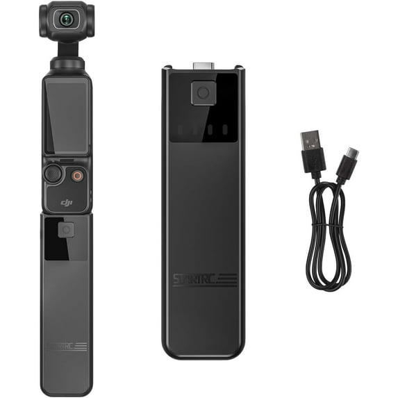 GAEKOL Pocket 3 Battery Handle for DJI Osmo Pocket 3, 4000 mAh Battery 22.5W Fast Charging, 1/4" Thread, 67% Longer Operating Time, 2 Extra Charges