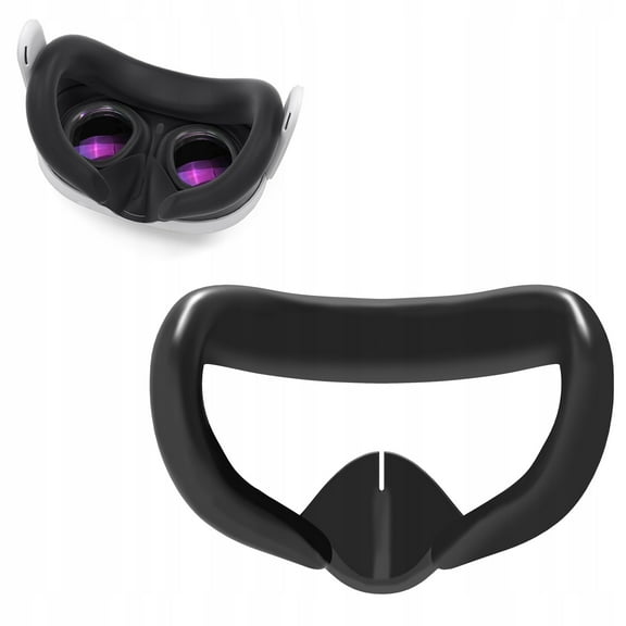 GAEKOL Silicone Case Covers for Meta/Oculus Quest 3,VR Face Pad-Sweatproof and Light-Blocking Washable VR Face Cushion Accessorie(Black)