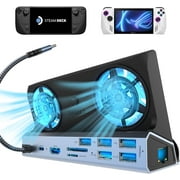 GAEKOL Steam Deck USB C Dual Monitor Laptop Docking Station with Dual Cooling Fans