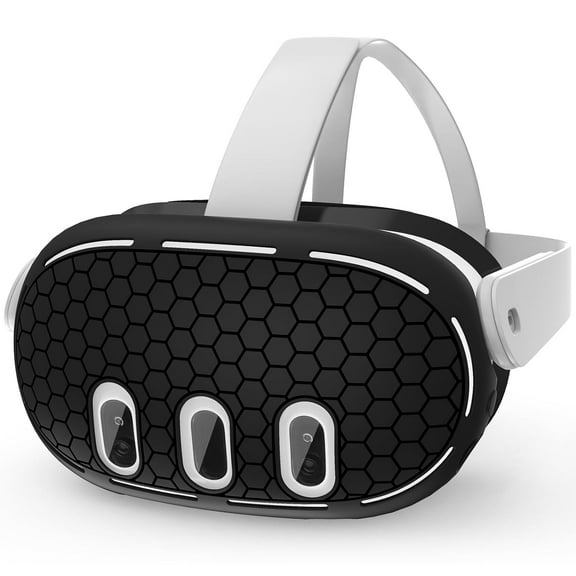 GAEKOL VR Shell Protective Protector Cover for Meta/Oculus Quest 3, Silicone Front Headset Protector Cover Anti Scratch Anti Dust Anti Shock, Compatible with Quest 3 Accessories (Black)