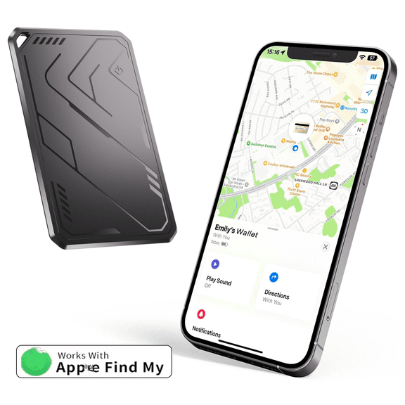 GAEKOL Wallet Tracker Card, Ultrathin GPS Tracker for Wallets Work with App1e Find My (iOS Only), Wireless Charging Tracking Device for Wallet, Luggage, Key, Passport
