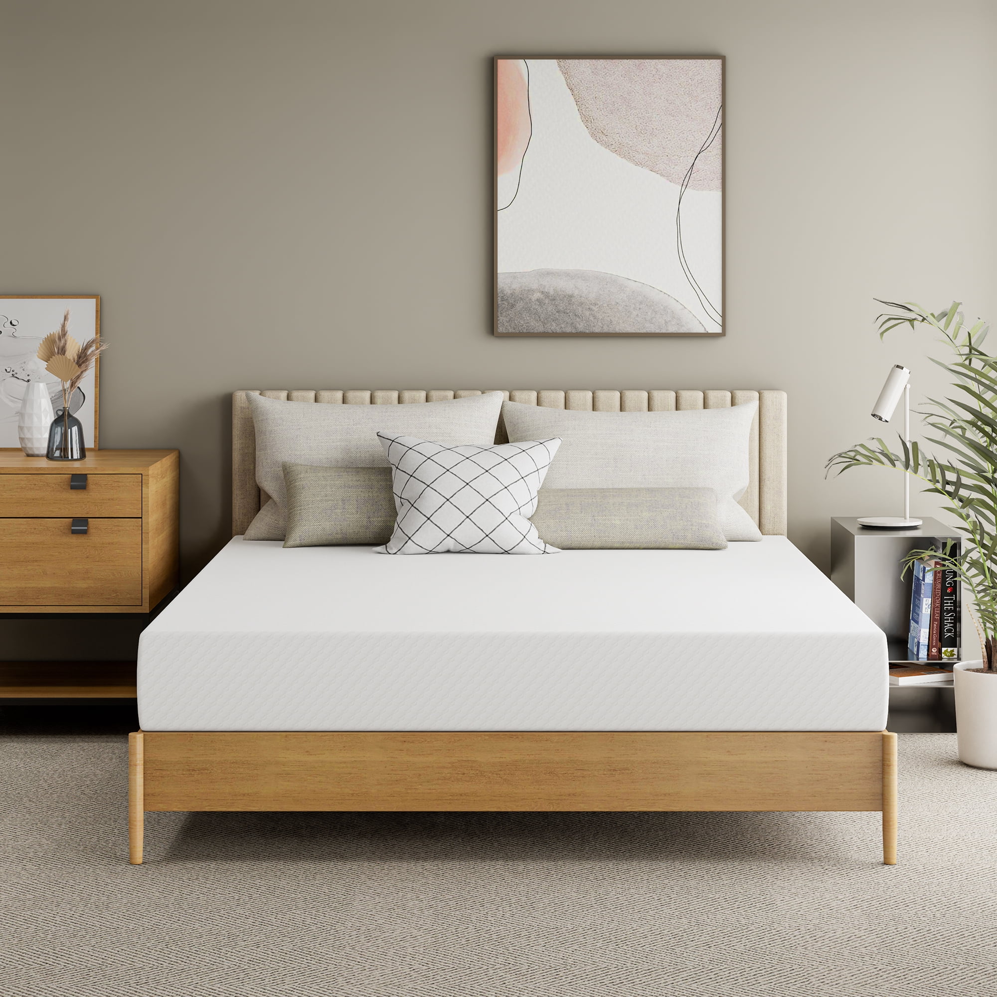 GAESTE 8 Queen Memory Foam Mattress, Cooling Gel, Medium Firm Support, Pressure Relief, Breathable Cover, Mattress in a Box, Adult and Child