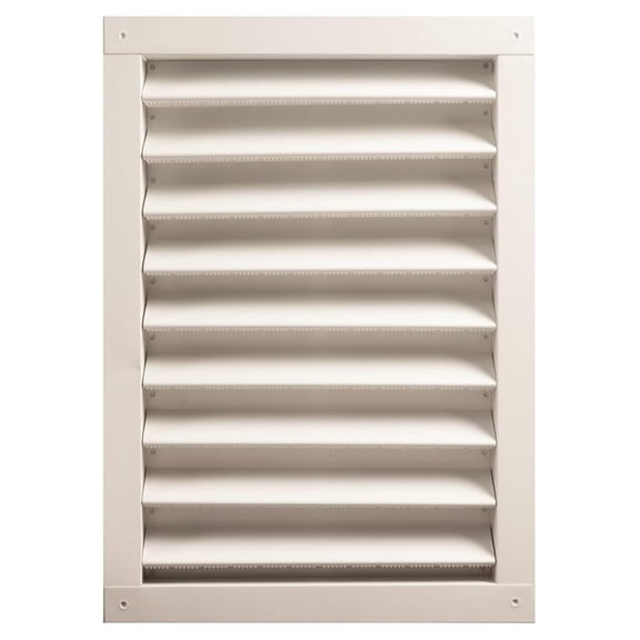 GAF 14 in. x 24 in. Aluminum Wall Louver Static Vent Durable One-Piece Construction, White Finish, for Attic Intake/Exhaust, Flush or Recessed Installation - DA1424W