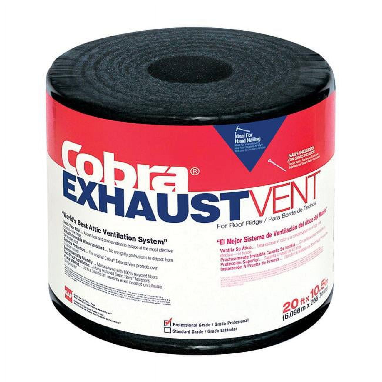 GAF Cobra 0.75 in. H X 10.5 in. W X 240 in. L Black Fiber/Polyester ...