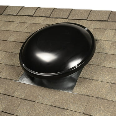 GAF Master Flow 1500 CFM Black Power Roof Mount Attic Fan with Humidistat/Thermostat