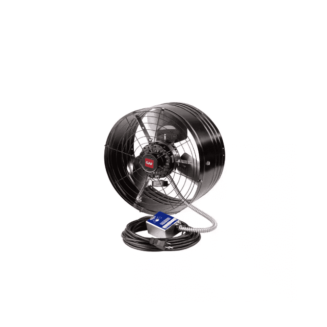 GAF Master Flow 1600 CFM Black EZ Cool Plug-In Gable Mount Attic Fan