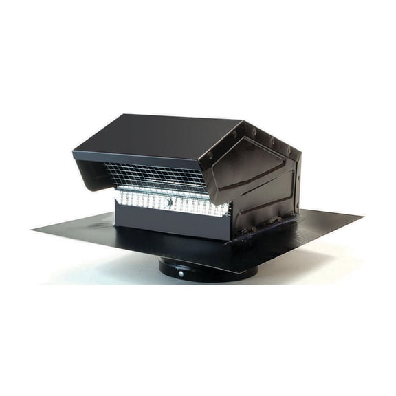 GAF Master Flow 4 in. Galvanized Steel Goose Neck Vent in Black