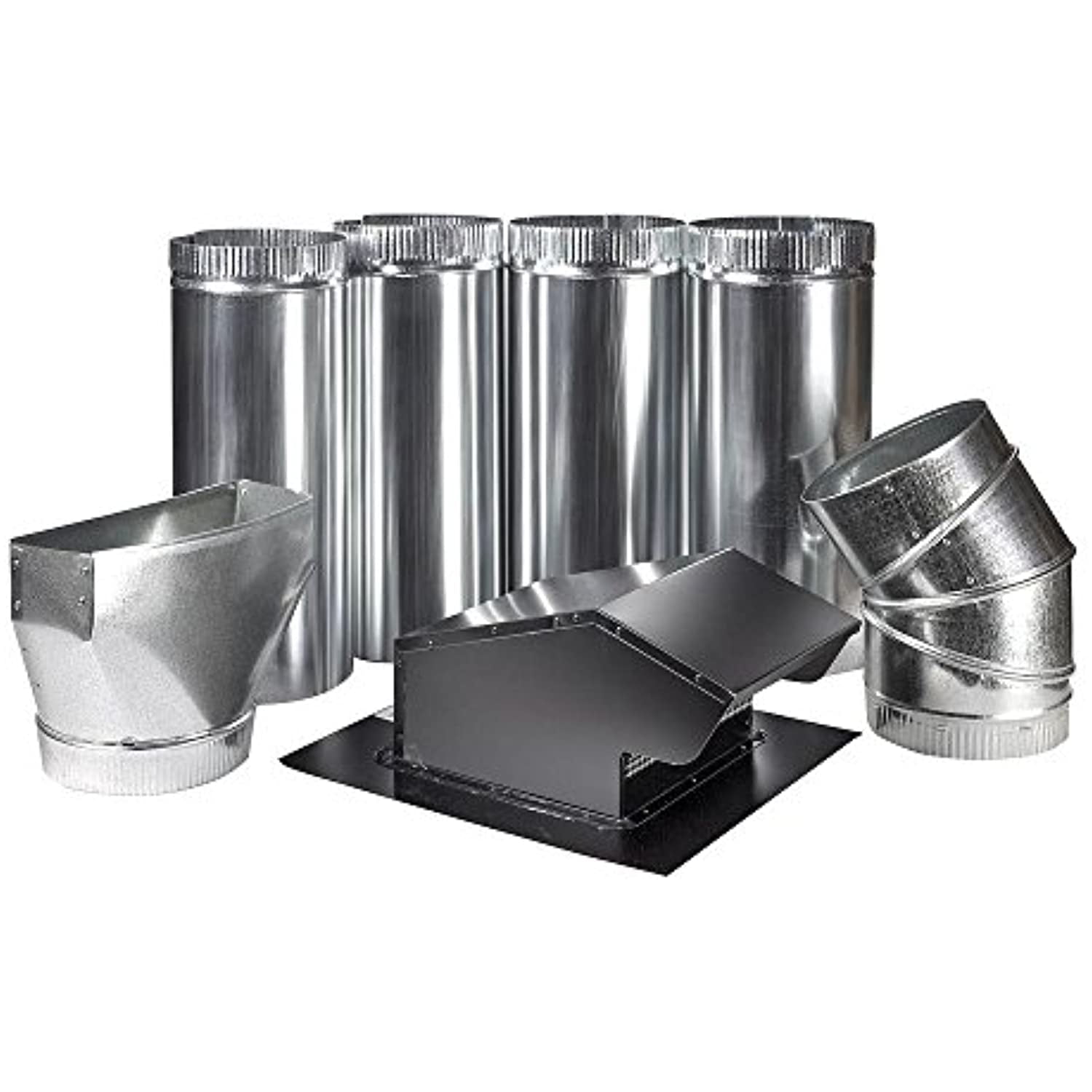 Heavy Duty Black and Silver Metal Appliance Vent Kit