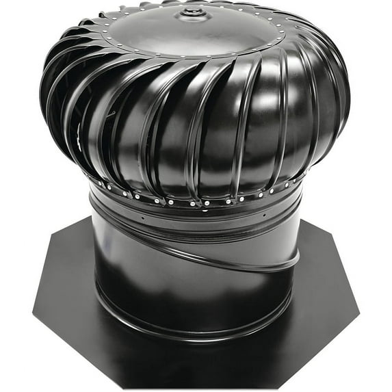 GAF Master Flow GIC12BL Internal Braced Rotary Turbine Ventilator, 12 in, Steel, Galvanized