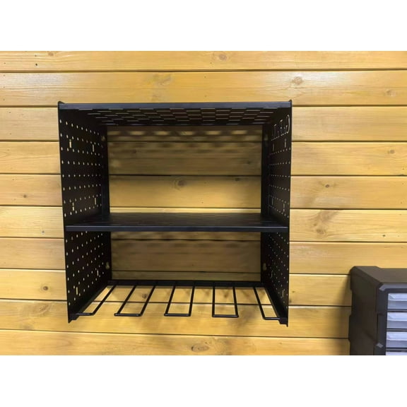 GAFATA Power Tool Organizer, 4 Layers Garage Tool Organizers and Storage Rack for Garage Organization , Cordless Drill holder Wall Mount, Heavy Duty Tool Shelf for Lifetime Use ( Black)