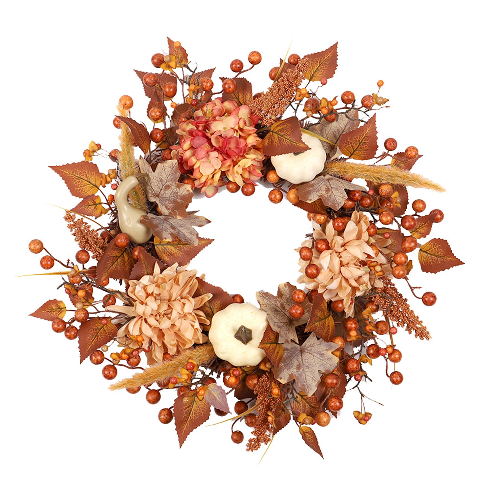 GAFRBALLV Fall Wreaths for Front Door - 18 Inch Thanksgiving Wreath ...