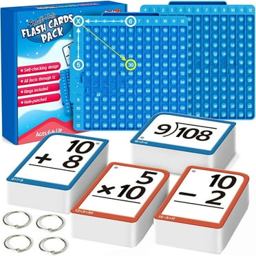GAFRBALLV Math Flash Cards + Math Board,Math Manipulatives Flash Cards,Math Games Toys for Kids 8-13,Multiplication Game 12x12 Table Math Games,3rd,4th,5th,6th Grade Grade ﻿