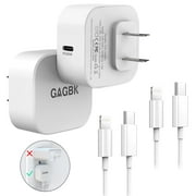 GAGBK Charger MFi Certified 2 Pack 20W Fast Charger Type C Charging Block , Fast Wall Charger Cable Compatible with iPhone 14/13/12/11 Series, iPad, iPad Pro/Air/Mini, Airpod
