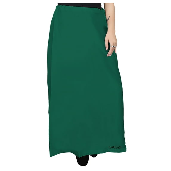 GAGZI CLothing Women's Satin Petticoat Solid Saree Satin Underskirt Sari(Saree) Satin Silk Petticoat For Women (Bottle Green)