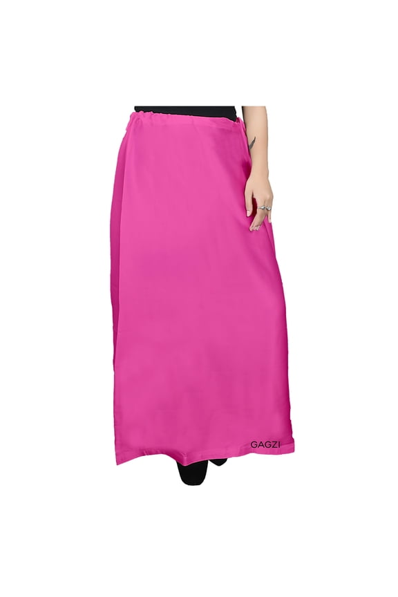 CLothing Women's Satin Petticoat Solid Saree Satin Underskirt Sari(Saree) Satin Silk Petticoat For Women (Pink)