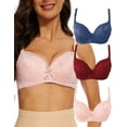 thumbnail image 1 of GAI YI 40C Bras for Women 3 Pack Underwire Full Coverage Bra, Sexy Lace Bra Comfort Padded Bra, 1 of 7