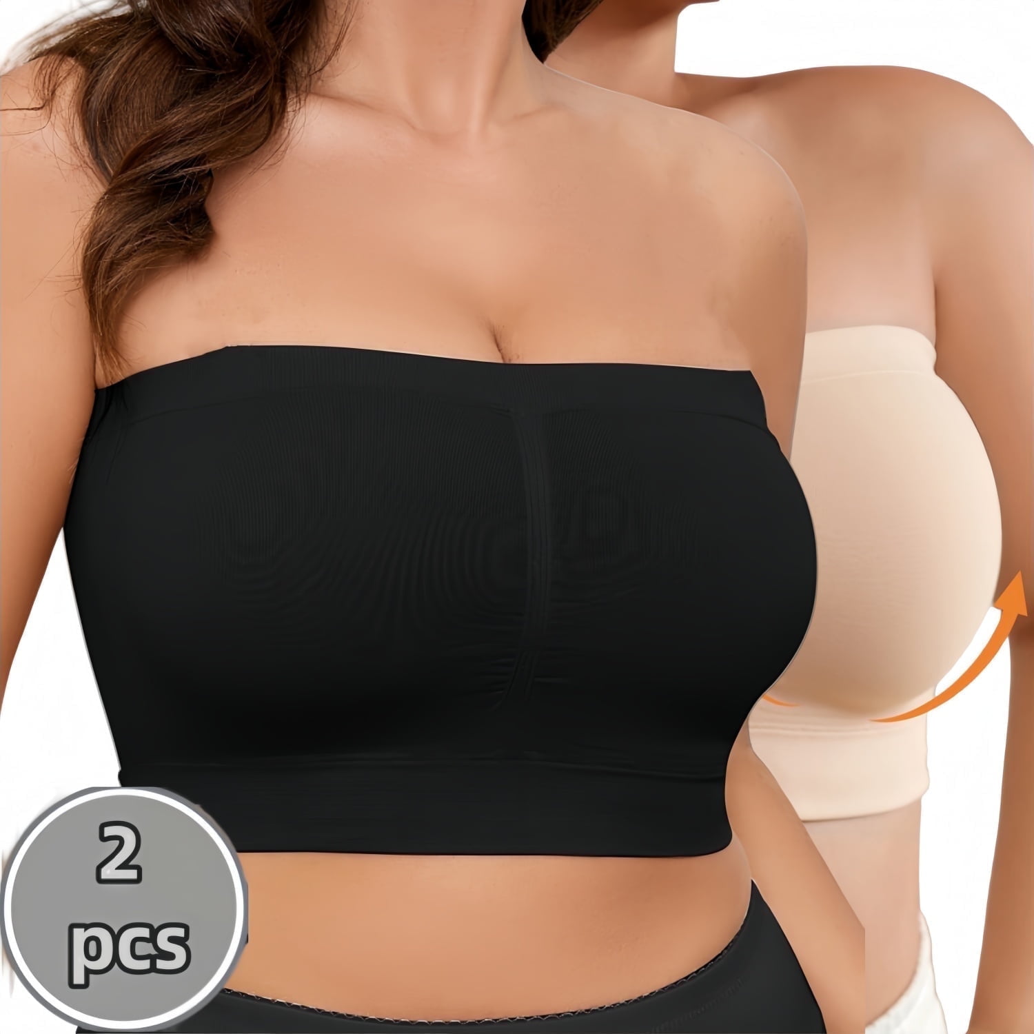 2PCS [Comfortable Camisole] Comfortable Plus Size Seamless Camisole | Soft Breathable No-Pad Bralette with Strapless Design(1XL-5XL)