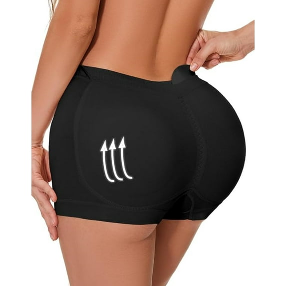 Women's High-Waist Butt Lifter Panties - 1-Pack Seamless Hip Enhancer Boyshort Underwear, Padded for Body Shaping