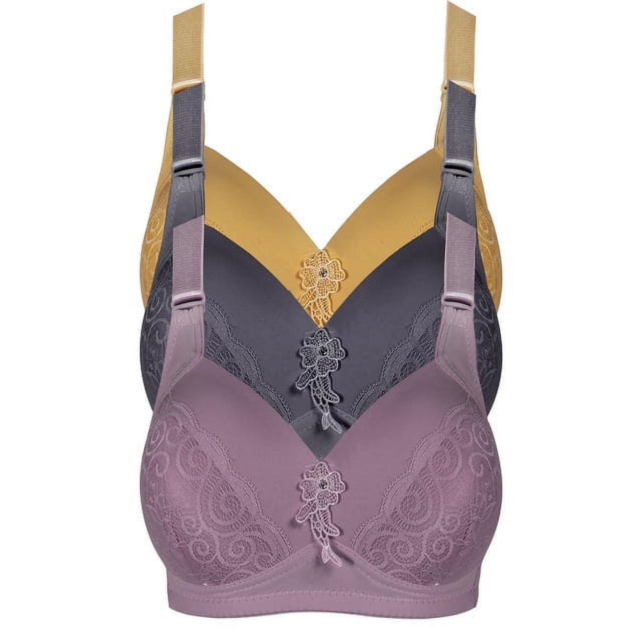 Eashery Bras for Women Women's True Body Triangle Convertible Strap Bra  Purple 100C 
