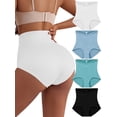 thumbnail image 1 of GAI YI Women's High-Waist Full Coverage Briefs, Plus Size Soft Stretch Underwear with Wide Waistband, No-Dig Fit, 4-Pack, 1 of 7