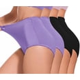 thumbnail image 1 of GAI YI Women's High-Waist Tummy Control Girdle Panties Ladies Panties for Women Full Coverage Underwear 2Black+2Lavender L, 1 of 6