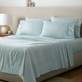 thumbnail image 1 of GAIAM Microfiber Cooling Sheet Set - Wrinkle-Resistant, Quick Dry, Brushed for Softness - Full, Ikat Fan Light Ocean, 1 of 2