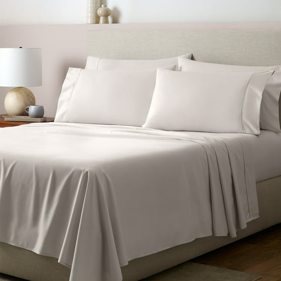 GAIAM Microfiber Cooling Sheet Set - Wrinkle-Resistant, Quick Dry, Brushed for Softness - King, Silver Cloud