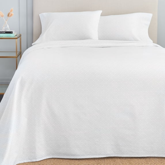 GAIAM® Relax 100% Cotton Garment Washed 4pc Sheet Set, Queen, Flower Medallion - Light Gray
