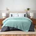 thumbnail image 1 of GAIAM Velvetloft Plush Blanket - Carved Texture, Ultra-Soft 100% Polyester -F/Q Ocean, 1 of 4