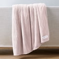 thumbnail image 1 of GAIAM Velvetloft Throw Blanket – Ultra-Soft Plush Carved Design, 50x60" Lightweight & Cozy- Blush, 1 of 4