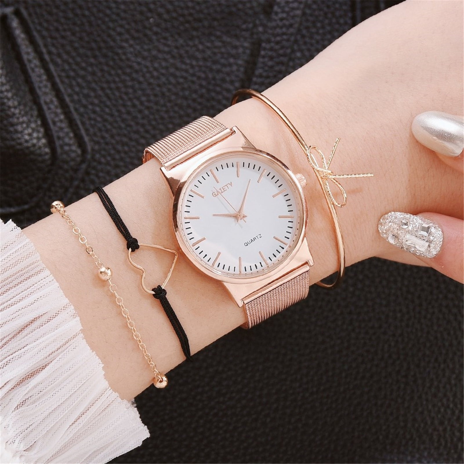 Fashion Ladies Watch New Women Bracelet Set Quartz Wristwatch Rose Gold  Women Watches | Jumia Nigeria
