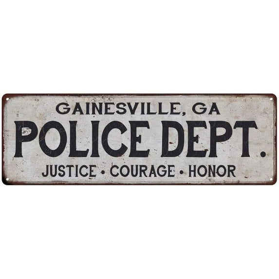 GAINESVILLE, GA POLICE DEPT. Home Decor Metal Sign Gift 6x18 106180012966