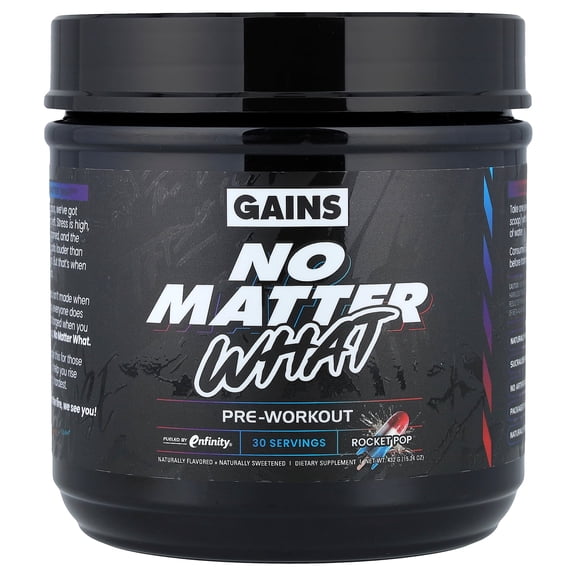 GAINS No Matter What, Pre-Workout, Rocket Pop, 15.24 oz (432 g)