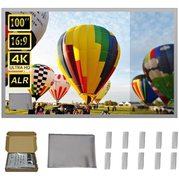 Toot shadow Projector Screen 100 inch 16:9 Metal Grey Anti-light Portable Foldable Reflective Screen for Home Theater Home Party
