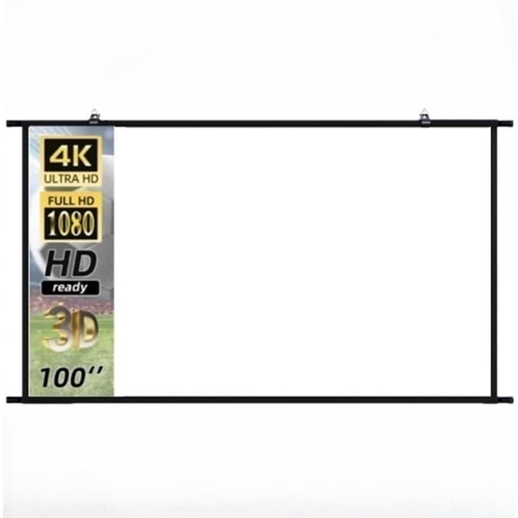 Toot shadow Projector Screen Wall Mounted 100 inch High Density White Wrinkle-Free 160° Viewing Angle Screen Home Theater Indoor