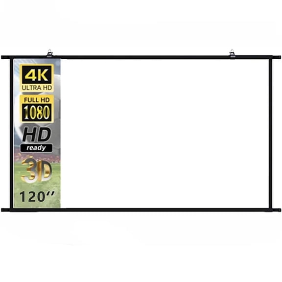 Toot shadow Projector Screen Wall Mounted 120 inch High Density White Wrinkle-Free 160° Viewing Angle Screen Home Theater Indoor