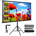 thumbnail image 1 of GAINVANE Projector Screen With Stand Foldable White Less Creases 120 inch Soft Double Sided Screen Home Theater Outdoor, 1 of 7