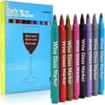 thumbnail image 1 of GAINWELL Wine Glass Markers - Pack of 8 Food-Safe Non-Toxic Wine Glass Marker Pens - Can also be Used on Ceramic Plates and other Glass and Dinnerware, 1 of 11