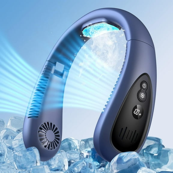 GAITIR Neck Air Conditioner, 5000mAh Portable Neck Fan with Semiconductor Cooling Airflow Bladeless USB Rechargeable 3 Speed Personal Fan