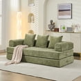 thumbnail image 1 of GAKMCIL 78.80" Floor Sofa Bed, Comfy Convertible Folding Mattress Couch, Chenille Floor Sofa with Armrest, Floor Sofa Lounge Couch for Living Room Bedroom Lounge Studio (No assembly required) (Green), 1 of 21