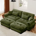 thumbnail image 1 of GAKMCIL 93.7" Loveseat Sofa, 2 Seater Modular Sectional Sofa, Large U Shaped Sectional Fluffy Couch, Velvet Cloud Couch with 2 Ottoman, Deep Seat Sofas for Living Home, 1 of 13