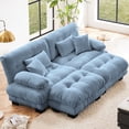 thumbnail image 1 of GAKMCIL 94.4" Loveseat Sofa, 2 Seater Modular Sectional Sofa with 2 Ottomans, Large L Shaped Sectional Fluffy Couch, Chenille Cloud Couch with Ottoman, Deep Seat Sofas for Living Home, 1 of 11