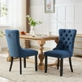 thumbnail image 1 of GAKMCIL Fabric Dining Chair (Set of 2), Comfy Tufted Fabric Upholstered Dining Chair with Nailhead Trim, Solid Wood Legs, Weight Capacity 300lb for Dining Room and Kitchen (Blue), 1 of 11