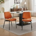 thumbnail image 1 of GAKMCIL Mid Century Modern PU Dining Chairs, Retro Faux Leather Upholstered Chair (Set of 2) with Walnut Bentwood Back and Metal Legs, 300lbs Load for Dining Room, Kitchen and Living Room (Orange), 1 of 14